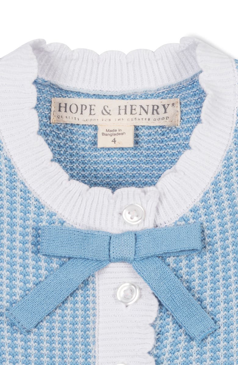 Hope & Henry Kids' Organic Button Front Tank Sweater Dress, Alternate, color, Bluebell