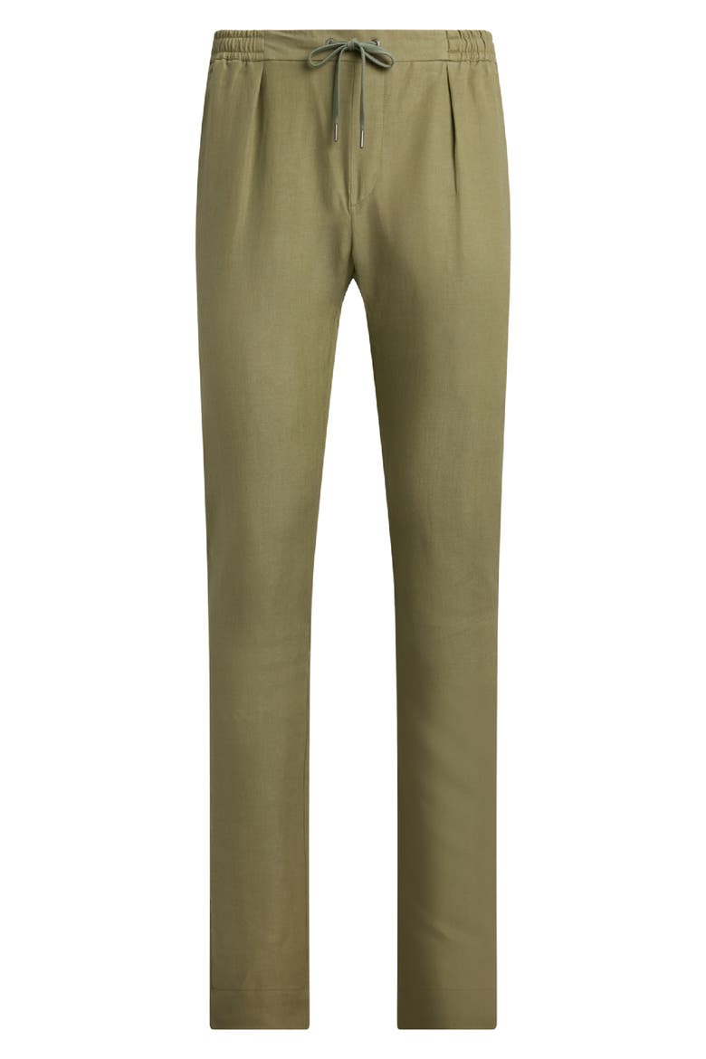Dorset Drawstring Silk & Linen Pants, Alternate, color, FERN GREEN