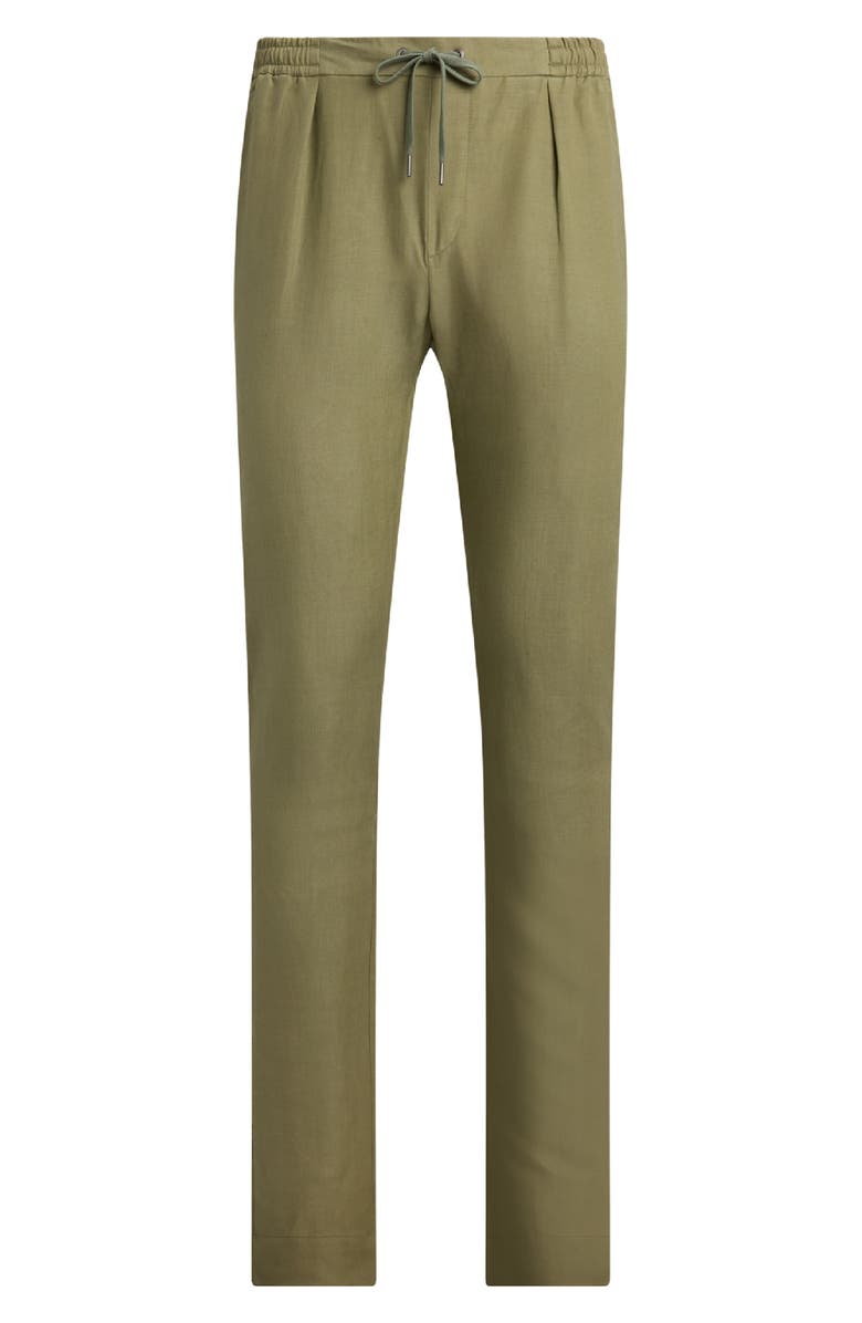 Ralph Lauren Purple Label Dorset Drawstring Silk & Linen Pants, Alternate, color, Fern Green