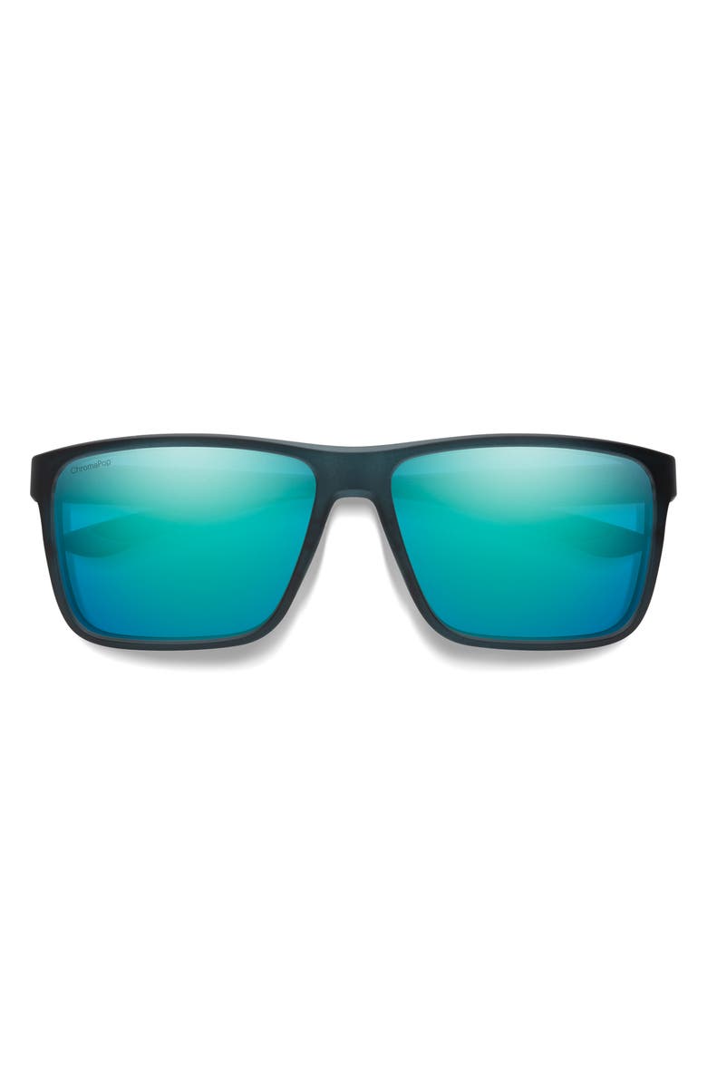 Smith Riptide 61mm ChromaPop<sup>™</sup> Polarized Sport Square Sunglasses, Main, color, Pacific Crystal / Glass Opal
