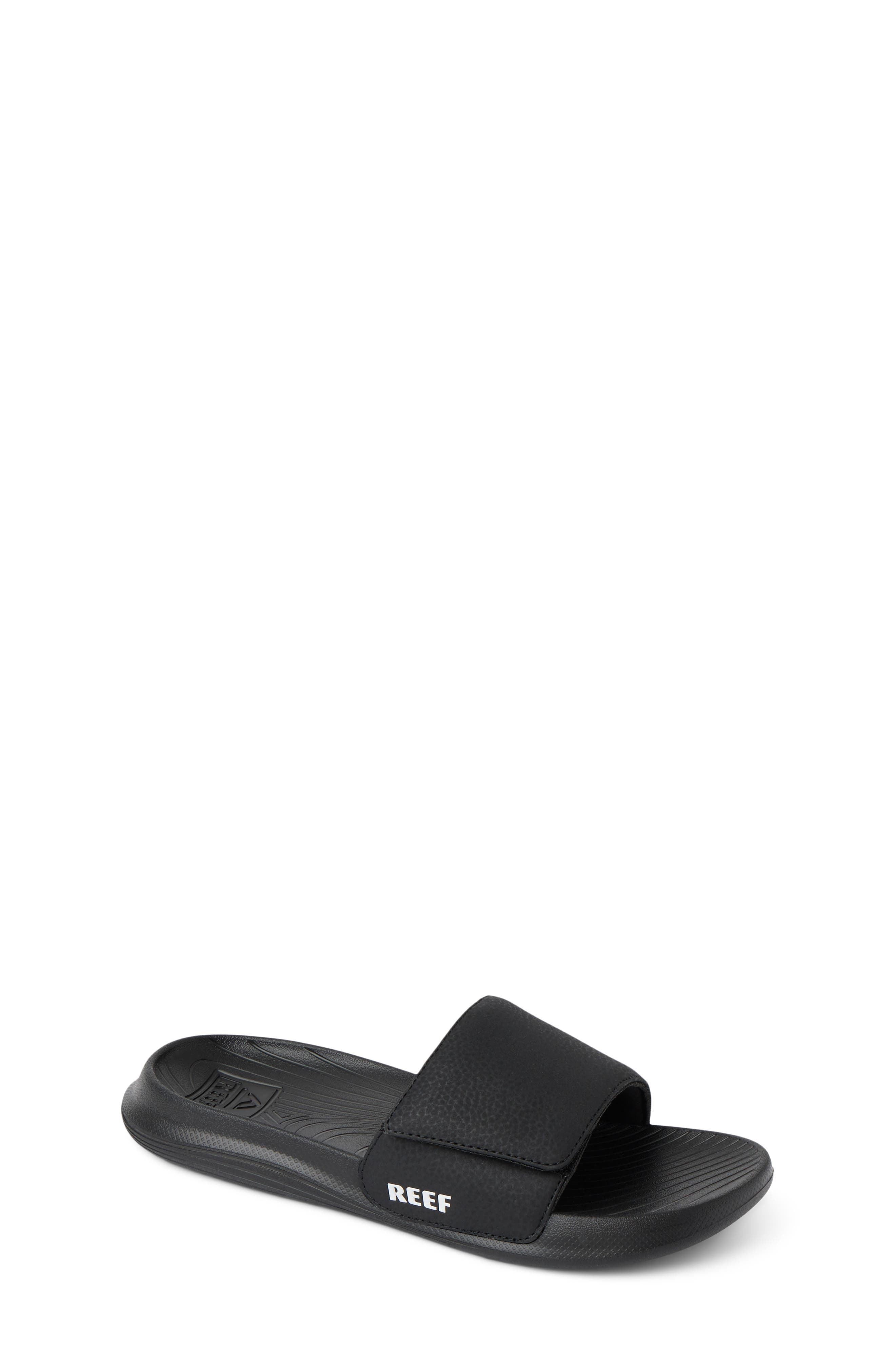 Reef Kids' Salty Slide Sandal, Main, color, Black/ White