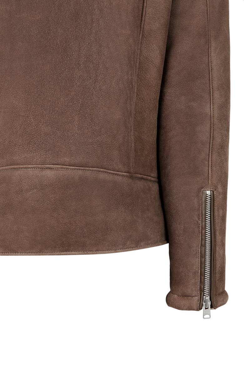 AllSaints Terro Genuine Shearling Lined Leather Jacket, Alternate, color, 