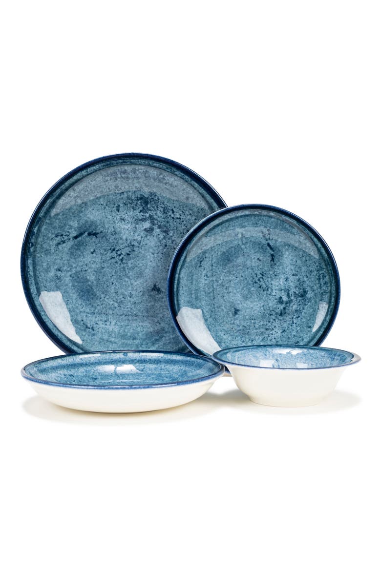 Blue Stone 16-Piece Dinnerware Set, Alternate, color, CERULEAN-BLUE AND NAVY