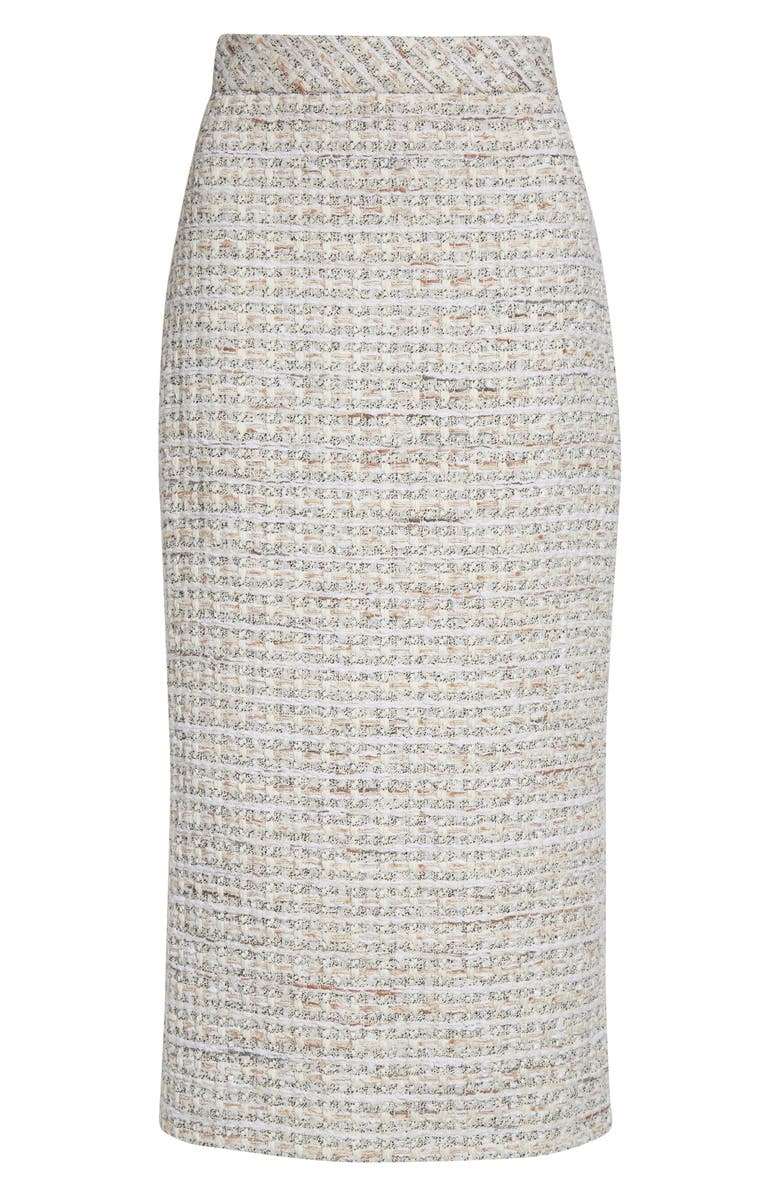ST. JOHN Côte d'Azure Tweed Midi Pencil Skirt, Alternate, color, Ecru / Taupe Multi