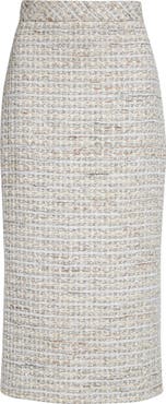 ST. JOHN Côte d'Azure Tweed Midi Pencil Skirt
