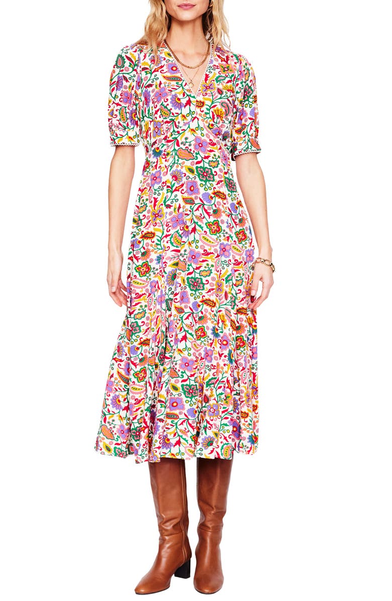Boden Rosie Godet Pleat Midi Dress, Main, color, 
