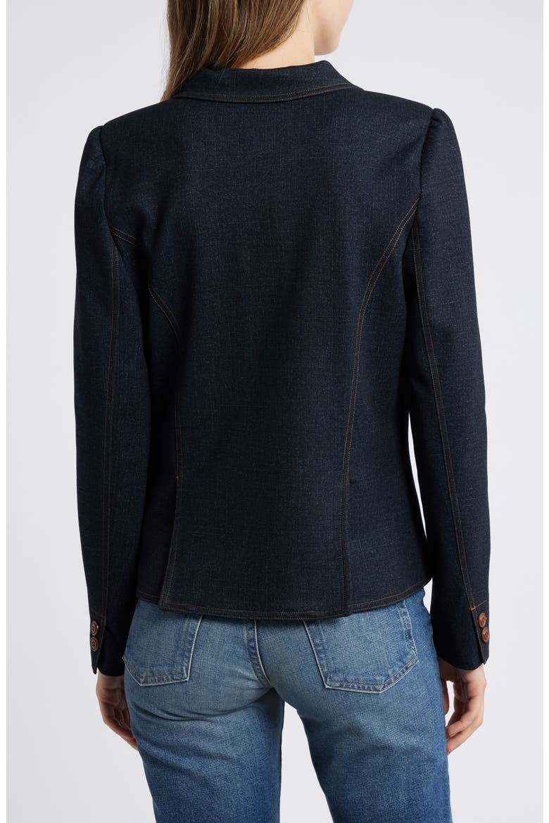 LS PUFF SHOULDER BLAZER, Alternate, color, DARK INDIGO
