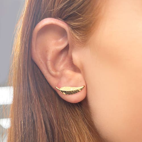 The Lovery Fine Jewelry Gold Leaf Stud Earrings In Gold