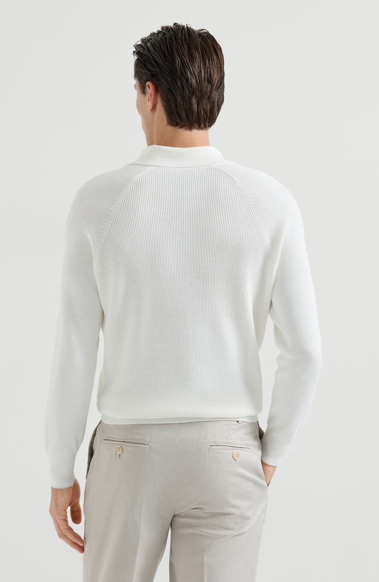 Brunello Cucinelli Rib knit polo, Alternate, color, Panama
