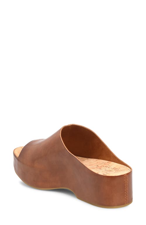 Kork-ease ® Yazmin Platform Slide Sandal In Brown Leather