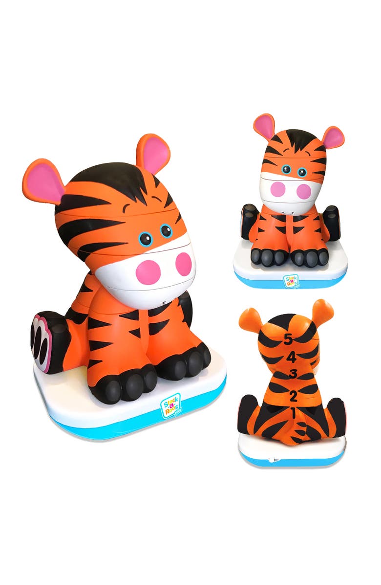 Stack-a-Roos Stackaroos Pals Baby Tiger Lights & Sounds, 5 Piece Stacking Animal Tower, Alternate, color,