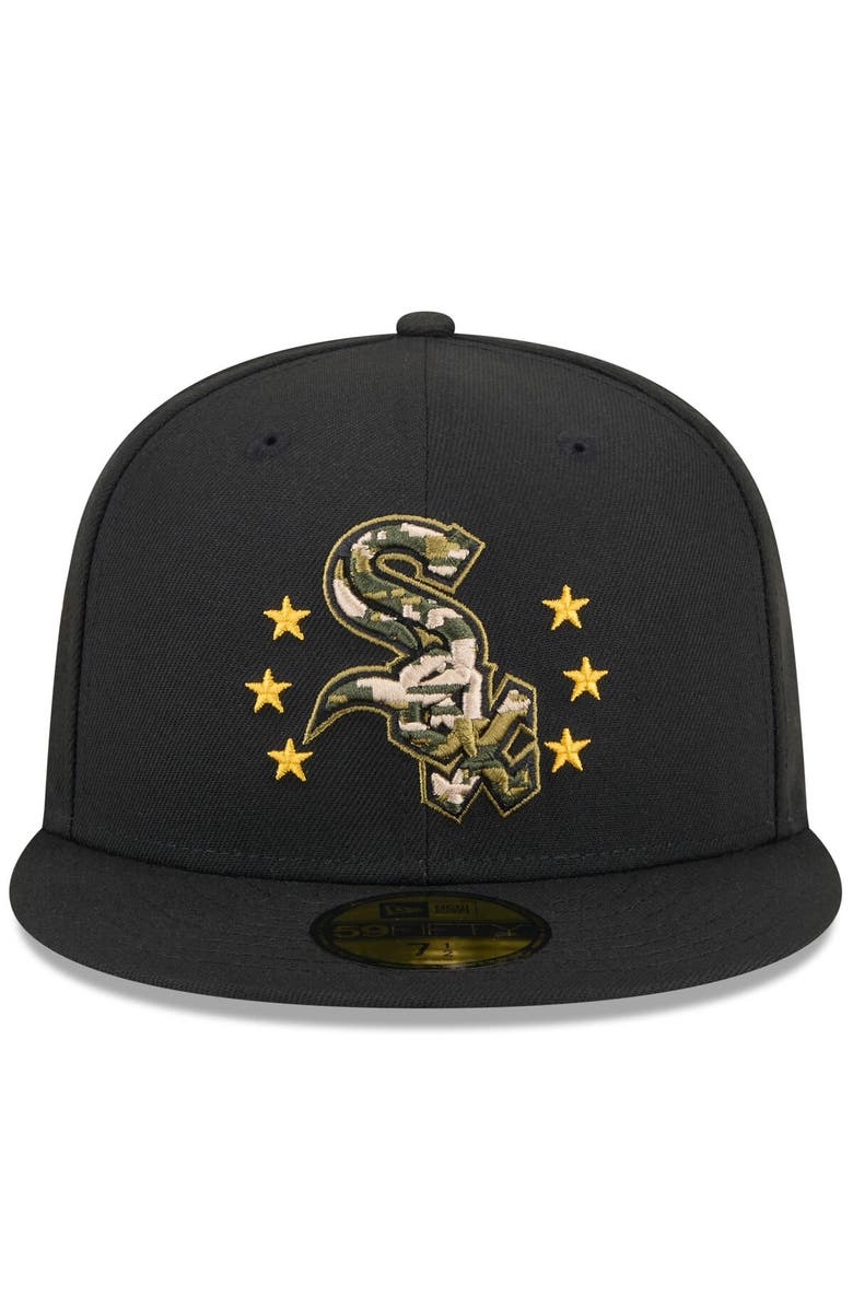 New Era Men's New Era Black Chicago White Sox 2024 Armed Forces Day On-Field 59FIFTY Fitted Hat, Alternate, color, Black