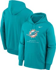 Nike Men's Nike Aqua Miami Dolphins Toss Sweep Therma-FIT Hoodie