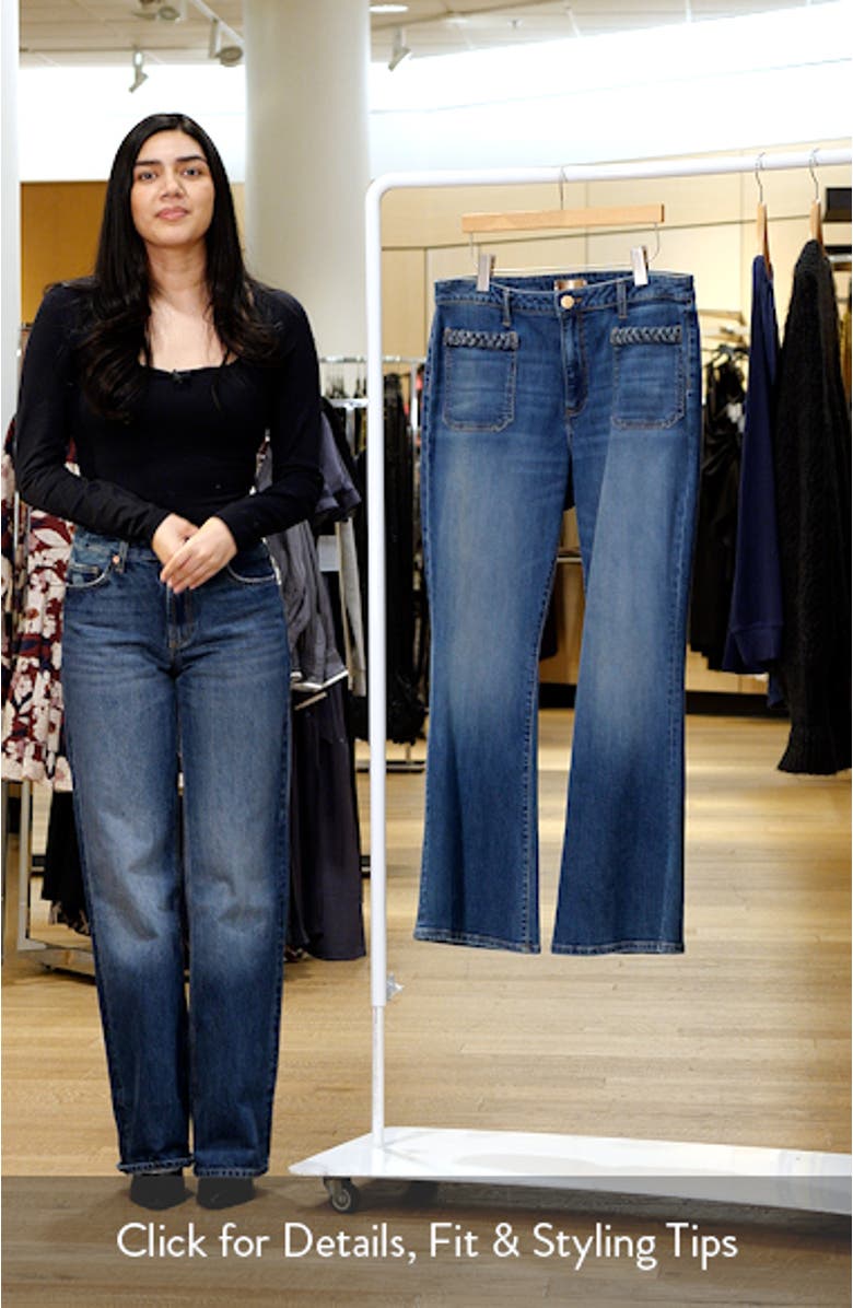 Ana Braid Pocket High Waist Flare Jeans, sales video thumbnail