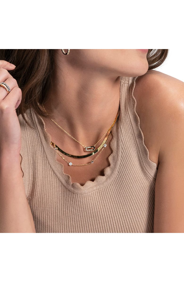 Bliss Diamond Diamond Paper Pendant 14k Gold 18" Necklace Lab Grown 1/2" Wide, Alternate, color, 14K White Gold