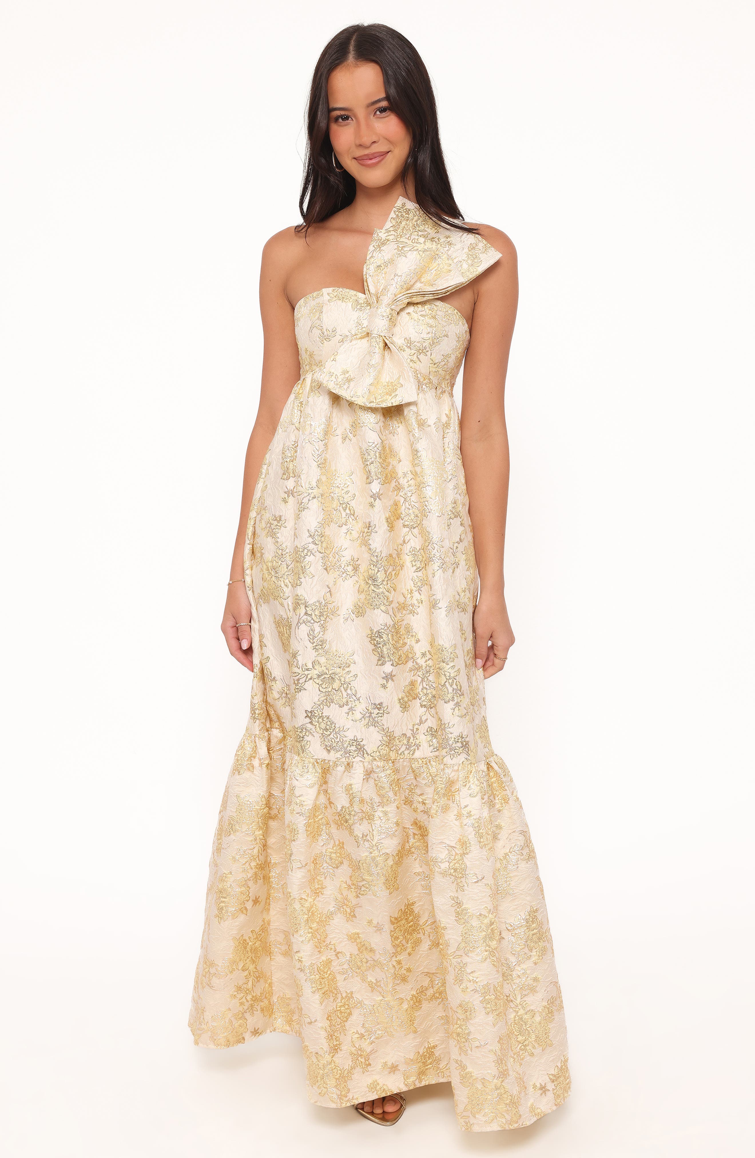 betina bow front maxi dress - multi floral Petal and Pup Women's Betina Bow Front Maxi Dress