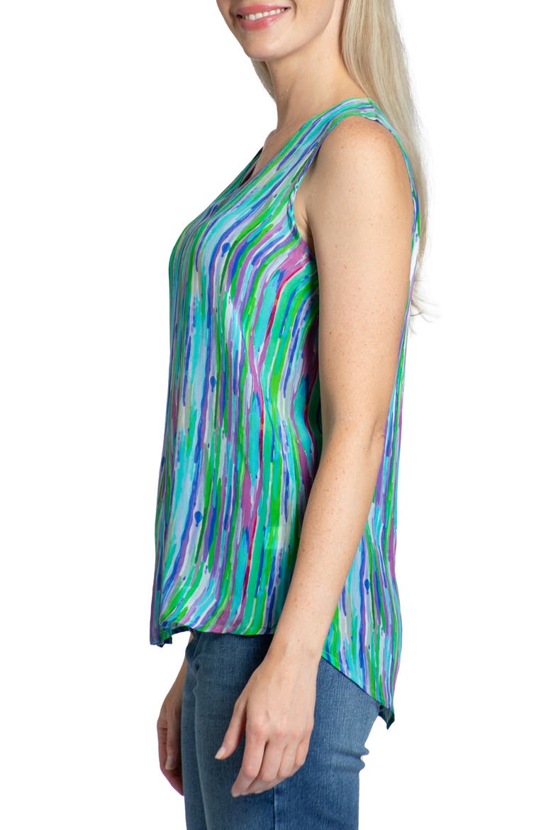 Print V-Neck Tank, Alternate, color, GREEN MULTI