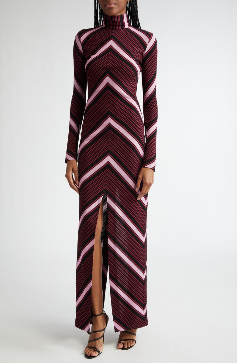Missoni Chevron Stripe Long Sleeve Raschel Knit Dress, Alternate, color,