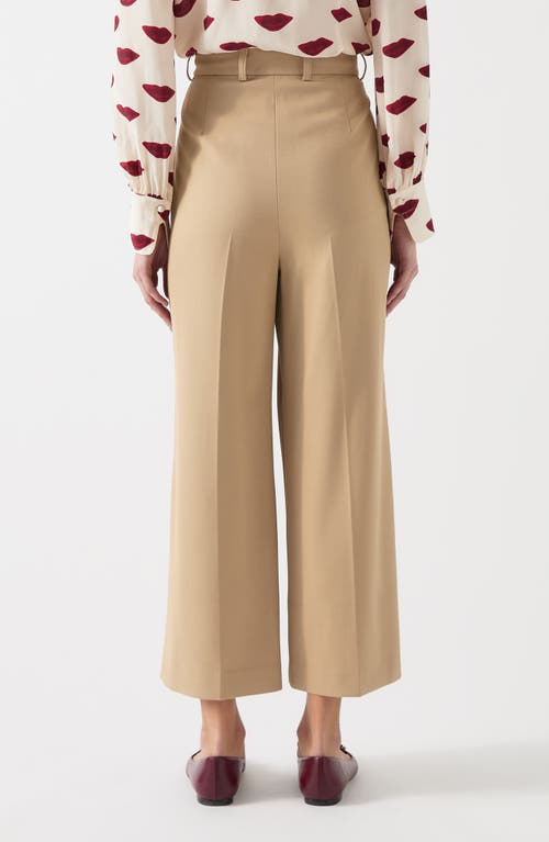 Lk Bennett Joel Button Detail Pants In Camel