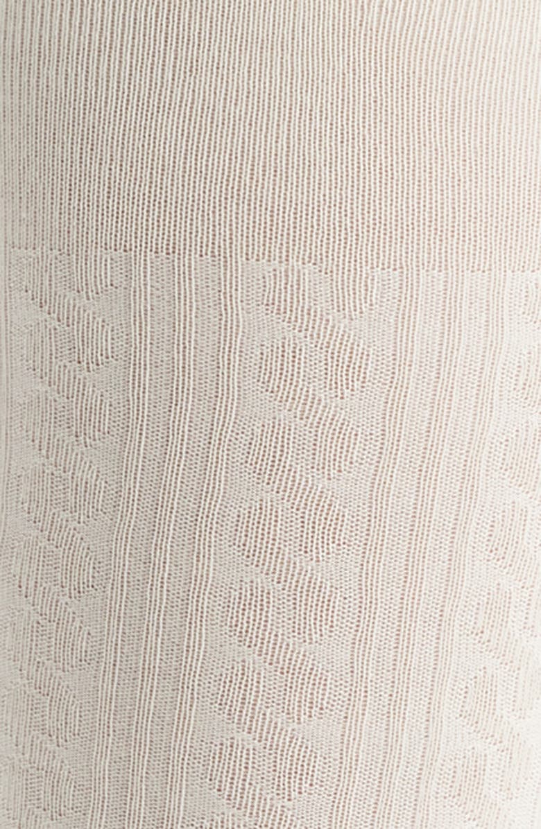 Hue Cotton Blend Cable Tights, Alternate, color, Ivory