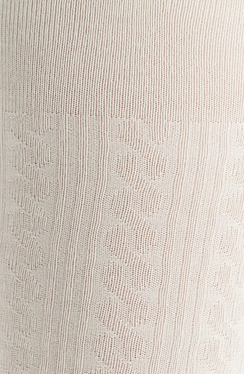 Hue Cotton Blend Cable Tights In White