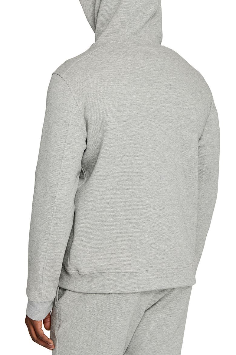 Slim Fit Brushed Cotton Blend Pullover Hoodie, Alternate, color, GREY