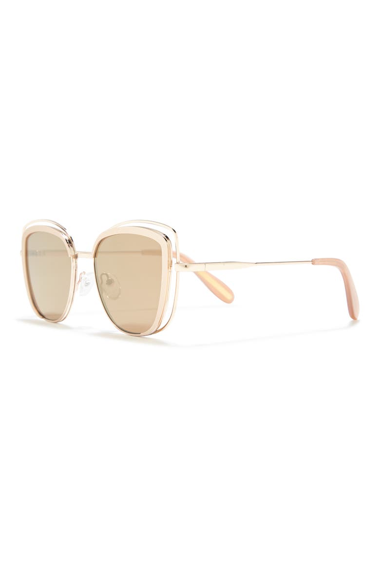 53mm Vented Cat Eye Sunglasses, Alternate, color, SATIN LIGHT GOLD