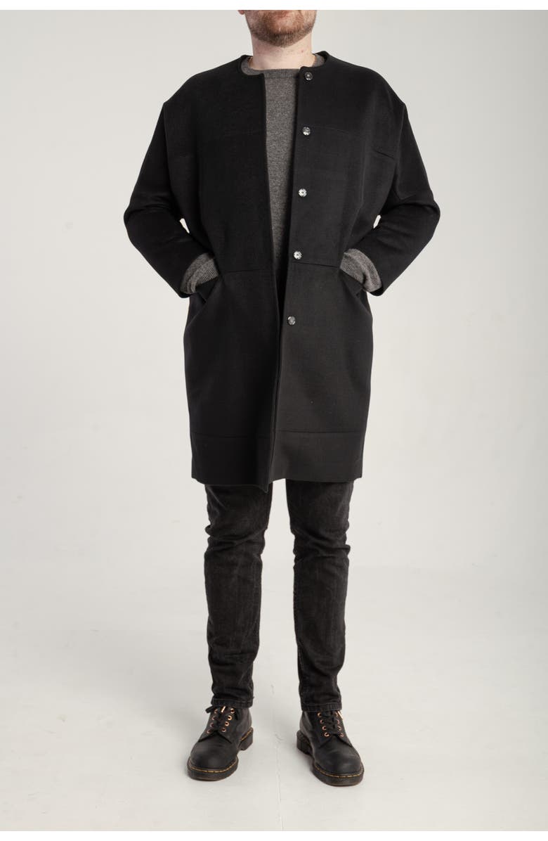 1982 Cashmere Crew Neck Coat, Alternate, color, Black