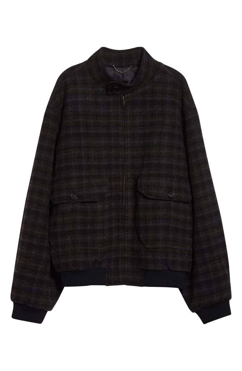 PALMES Plaid Wool Blouson Jacket, Alternate, color, Charcoal