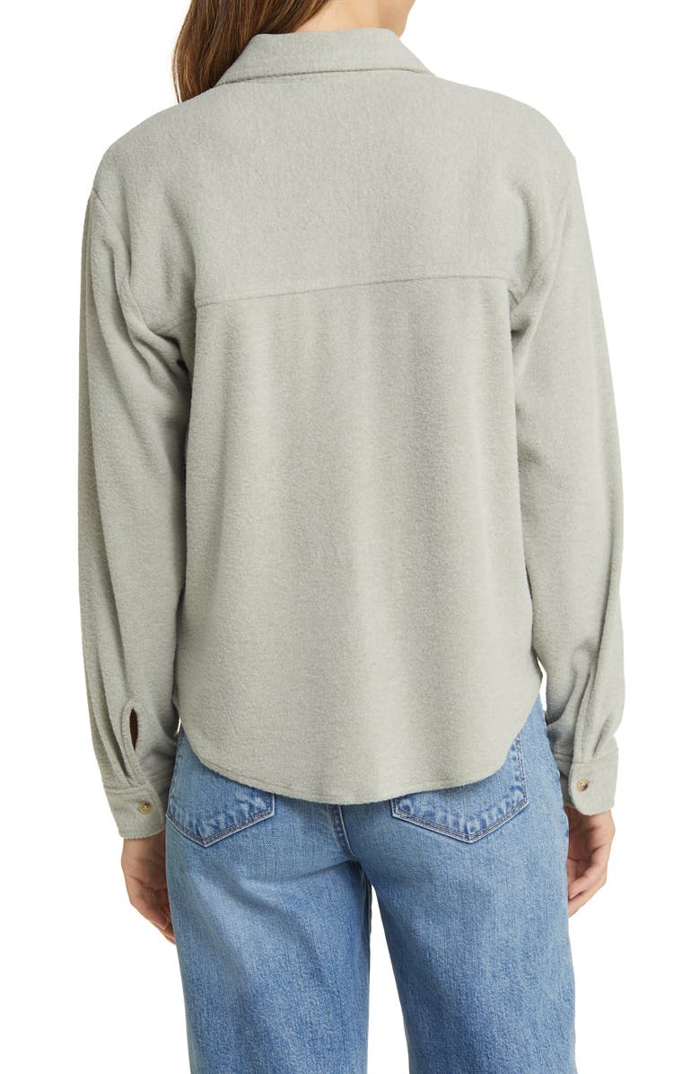 beachlunchlounge Tobey Brushed Knit Shirt Jacket, Alternate, color, 