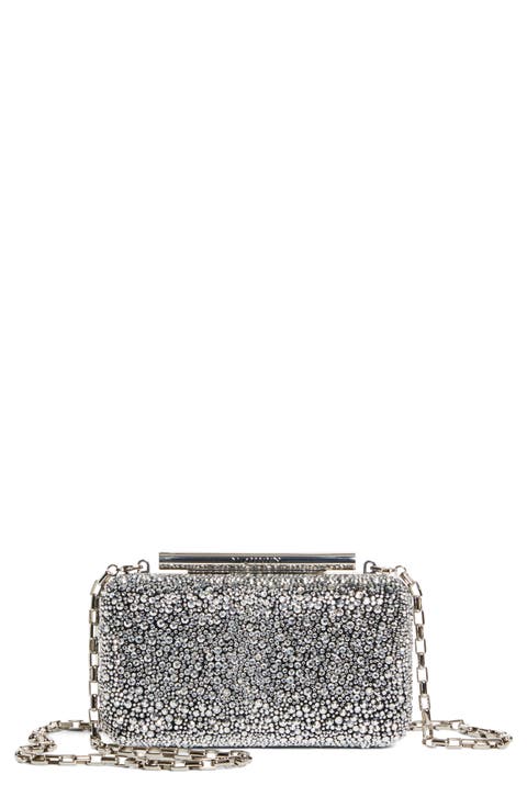 T-Bar Crystal Box Clutch