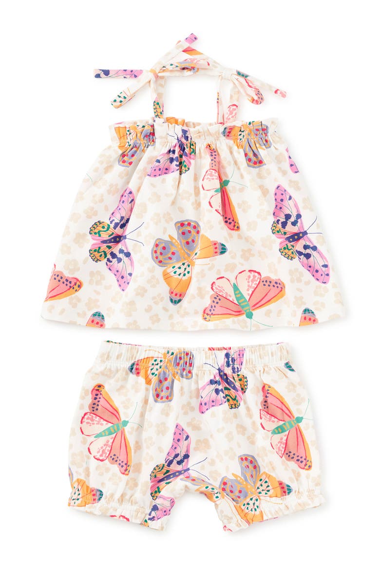 Tea Collection Tie Shoulder Baby Set, Main, color, 