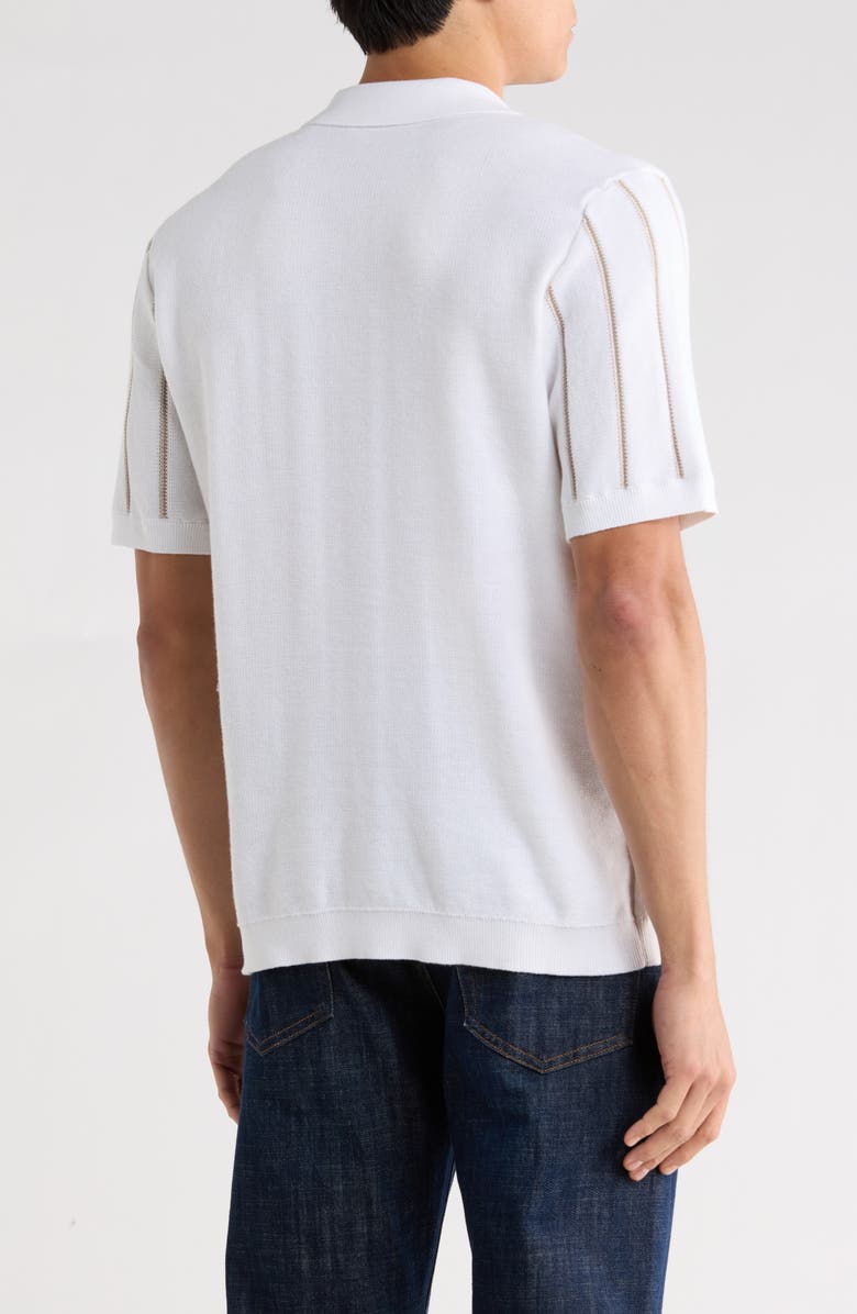 Buffalo Jeans Wheo Johnny Collar Knit Polo, Alternate, color, Milk Combo