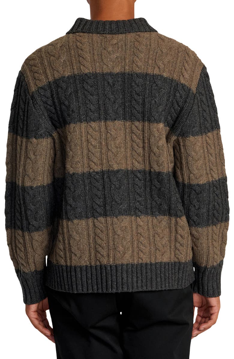 RVCA Chef's Kiss Stripe Lambswool Blend Cardigan, Alternate, color,