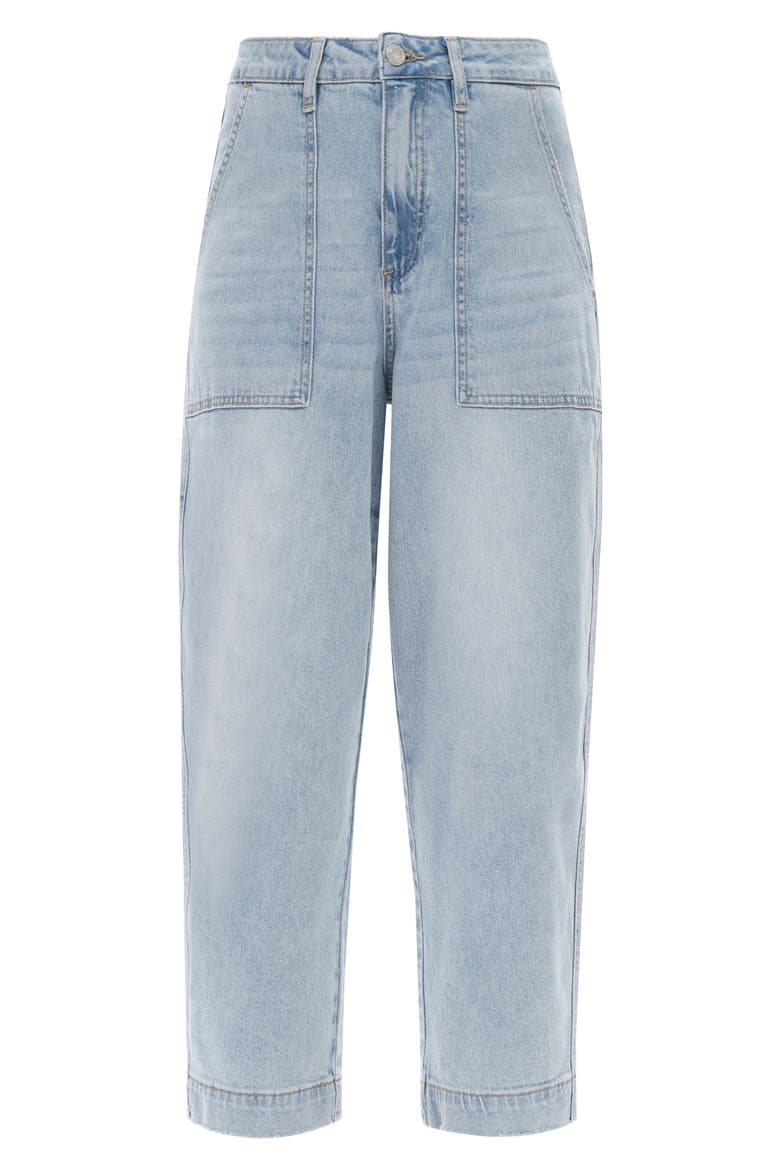 Utility Super High Waist Crop Barrel Jeans, Alternate, color, LIGHT BLUE