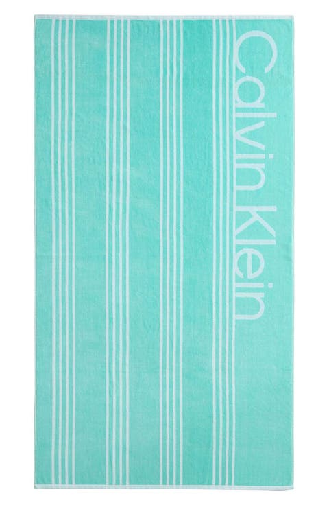 Pinstripe Logo Beach Towel