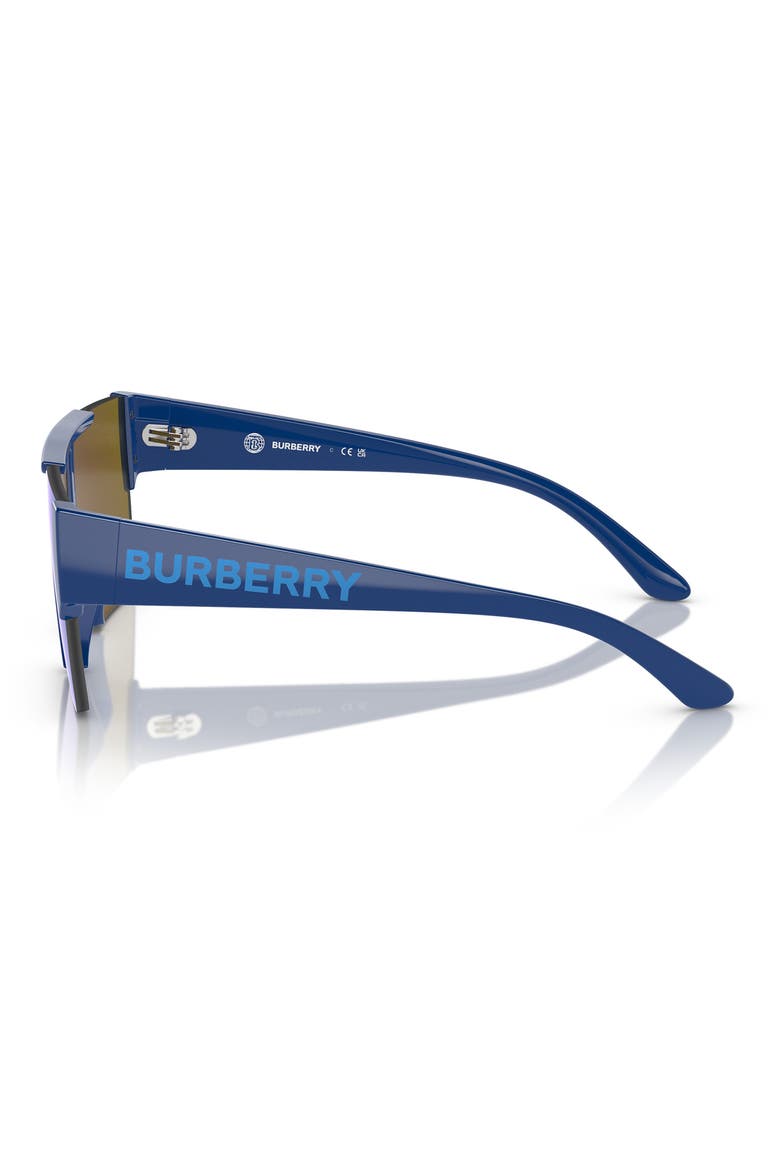 Kids' 128mm Rectangular Shield Sunglasses, Alternate, color, BLUE / GREEN MIRROR LIGHT BLUE