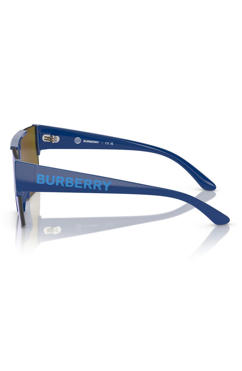 Burberry Kids' 128mm Rectangular Shield Sunglasses, Alternate, color, Blue / Green Mirror Light Blue