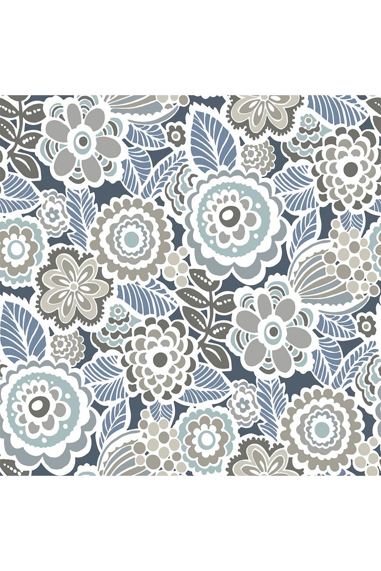 Blue Dream On Peel & Stick Wallpaper, Alternate, color, BLUE