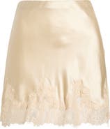 Reformation Carolina Lace Trim Silk Miniskirt