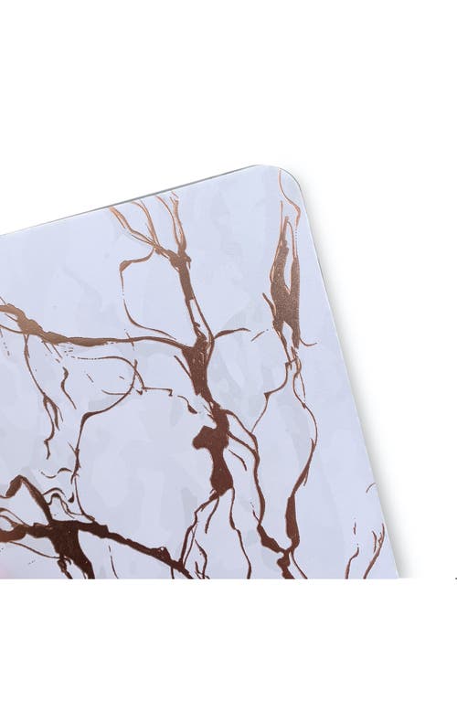 Dainty Home Marble Print 16-piece Placemat & Coaster Set In Blue