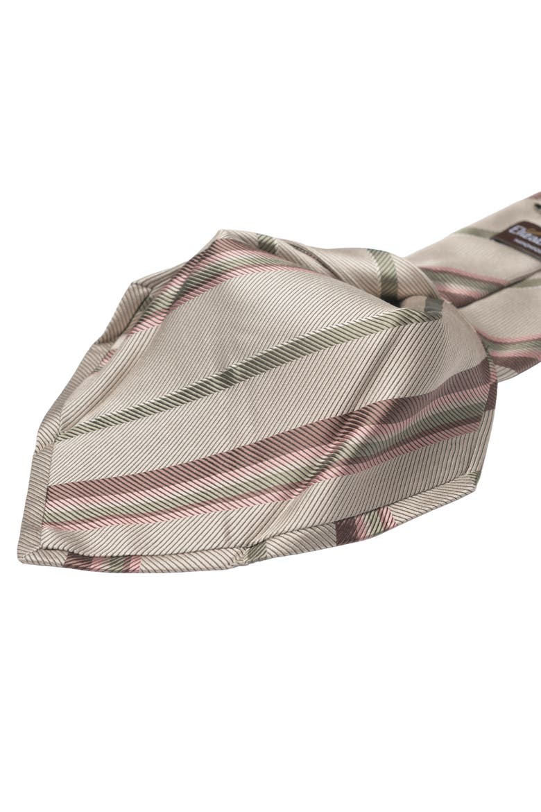 Lugano - Extra Long Silk Jacquard Tie for Men, Alternate, color, Almond Beige