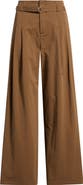 MANGO Cubo Patalon Belted Cotton Blend Pants