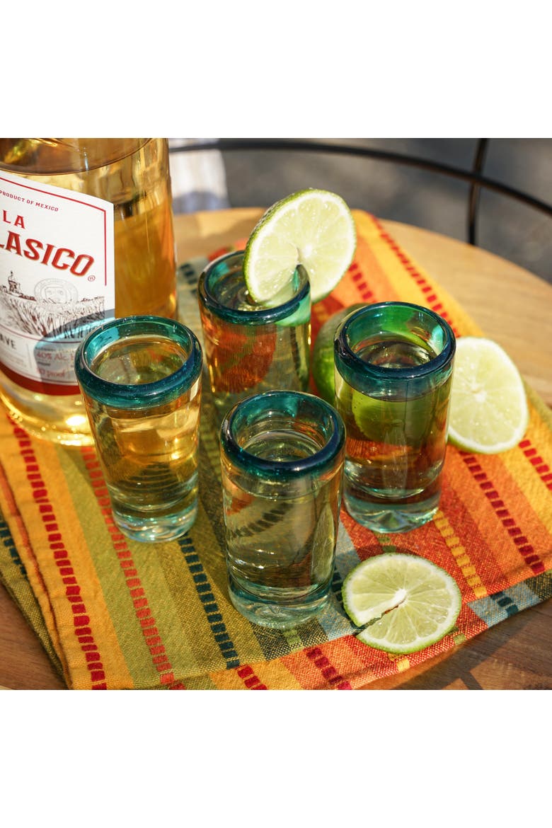 Segunda Vida Primavera Recycled Shot Glasses Set of 4, Alternate, color, Clear