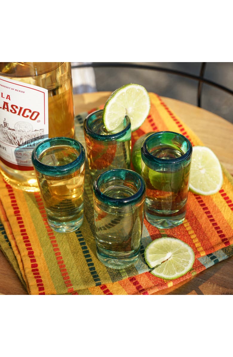 TWINE Segunda Vida Primavera Recycled Shot Glasses Set of 4, Alternate, color, Clear