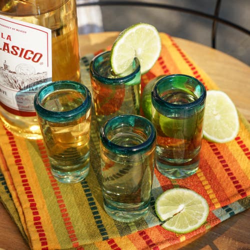 Twine Set Of 4 Primavera Recycled Shot Glasses In Clear