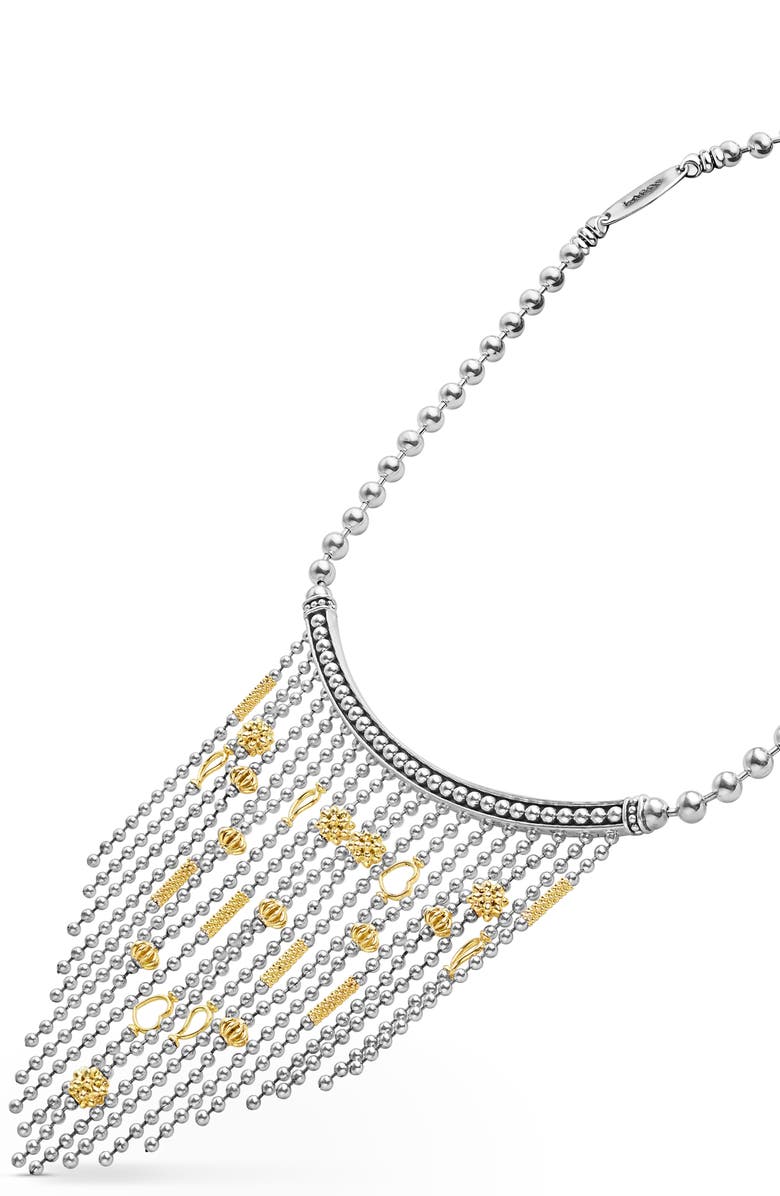 LAGOS Two-Tone Caviar Multi-Strand Necklace, Alternate, color, Silver