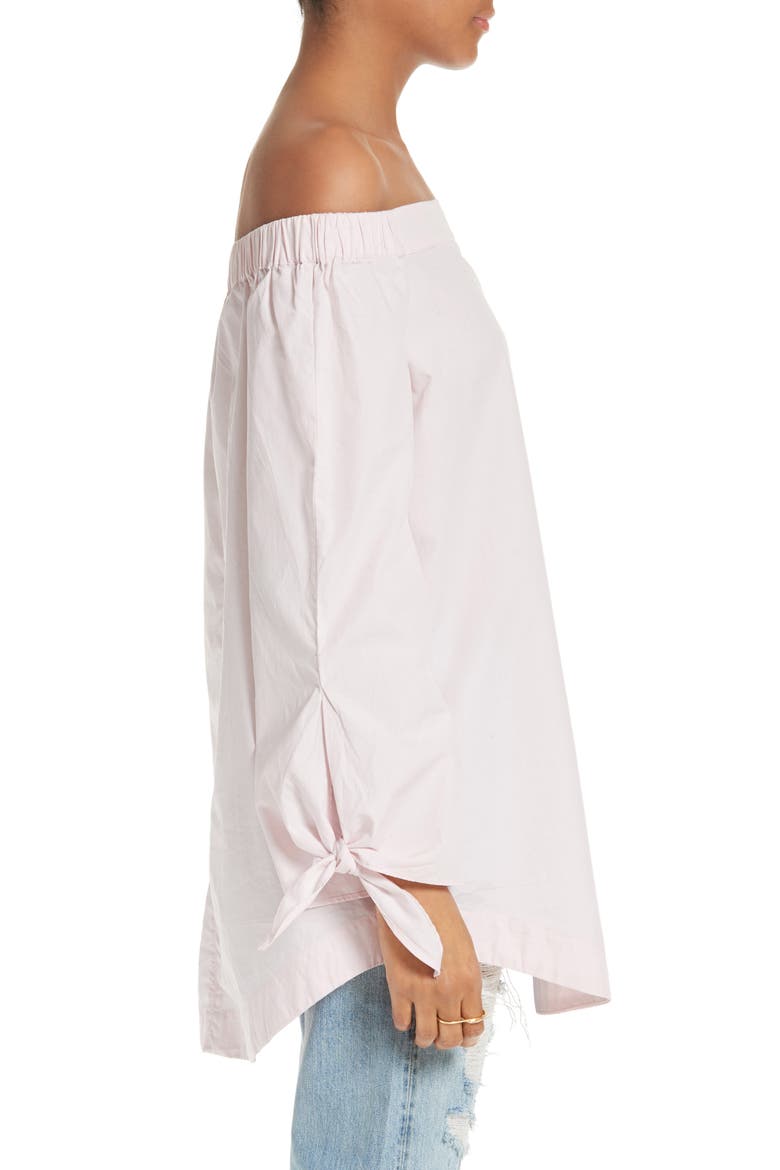 'Show Me Some Shoulder' Off the Shoulder Cotton Blouse, Alternate, color, PINK