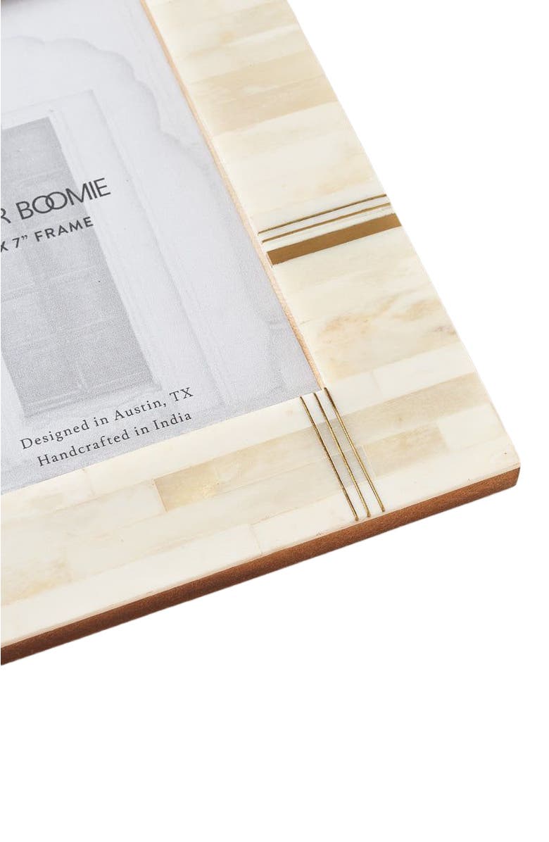 Matr Boomie Mukhendu Cream Picture Frame - Carved Bone, Brass Bar, Alternate, color, White