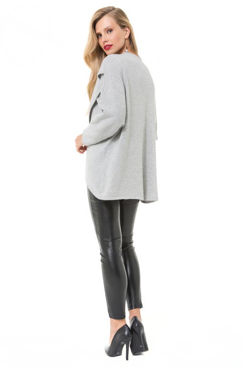 Accouchée Let Loose Crossover Long Sleeve Maternity Nursing Knit Top In Gray